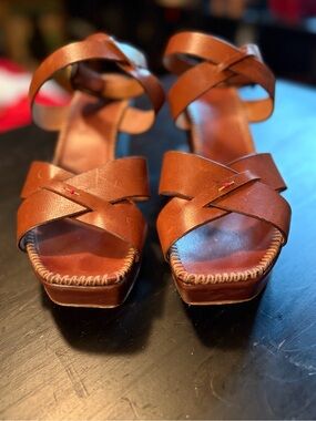 Henry Cuir for Barneys Leather Platform Sandals 8